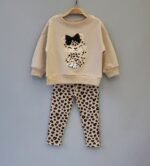 Комплект за момичета с дълъг ръкав с коте - Image 3